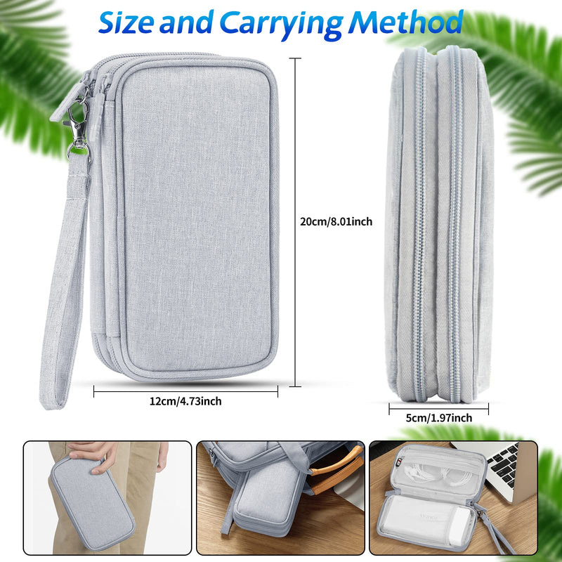  [AUSTRALIA] - Electronic Organizer Case, Travel Cable Organizer Bag Pouch Electronic Accessories, Carry Case Portable Waterproof Double Layers All-in-One Storage Bag for Cable, Cord, Charger, Phone, Earphone, Grey