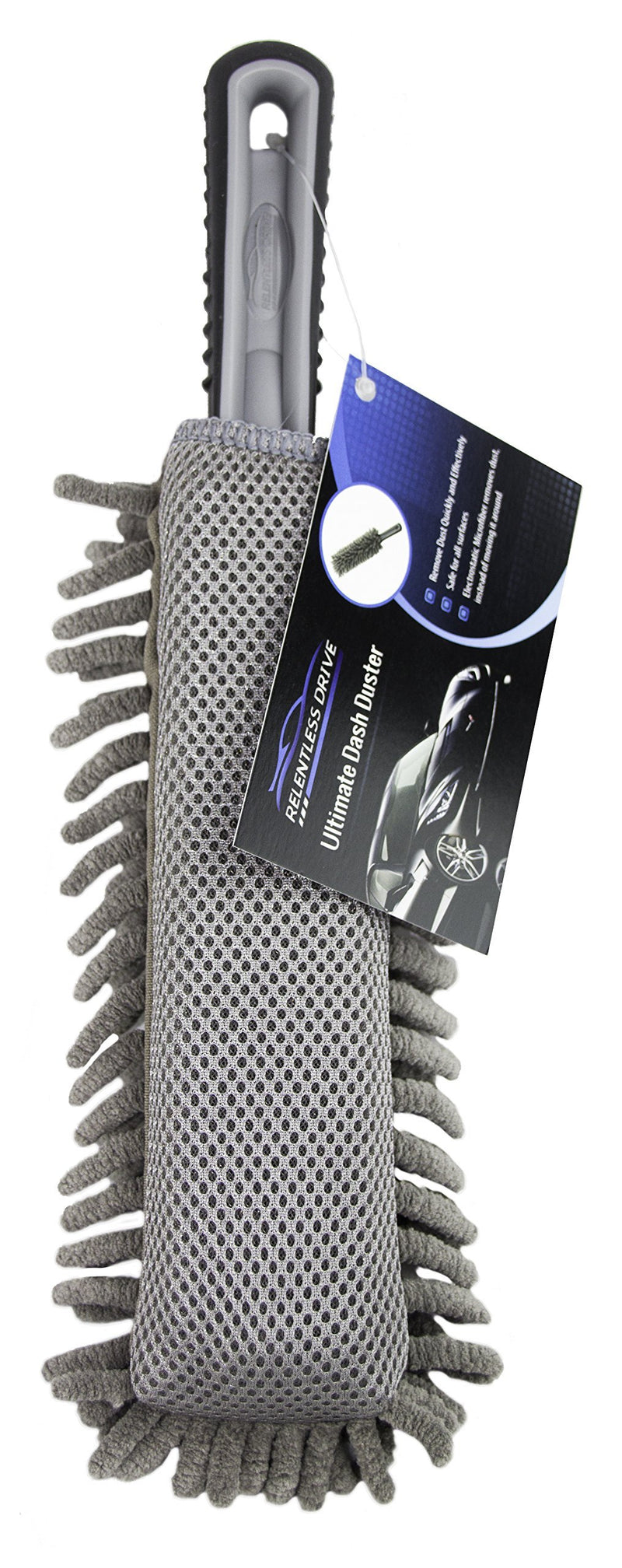  [AUSTRALIA] - Relentless Drive Ultimate Dash Duster - The Best Microfiber Multipurpose Duster - Car and Home Interior Use - Professional Detailing Tool - Lint Free - Unbreakable Comfort Handle 1 Pack