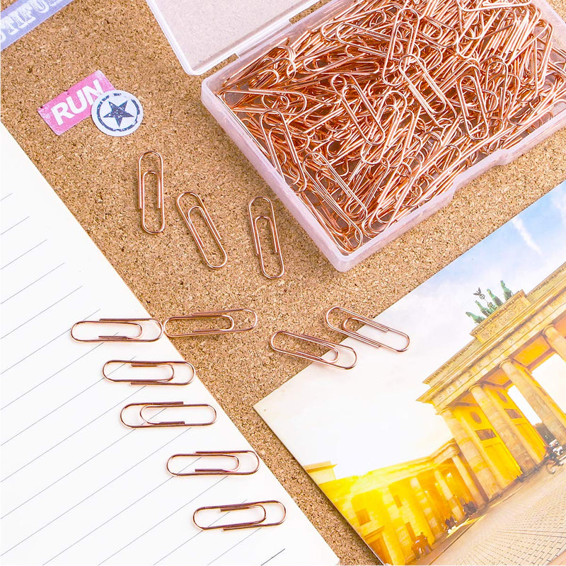  [AUSTRALIA] - Rose Gold Paper Clips 200 pcs Smooth Finish Steel Wire Paperclips 28mm Medium Size for Document Organizing and Classifying Office Supplies (28mm Rose Gold) 28mm Rose Gold