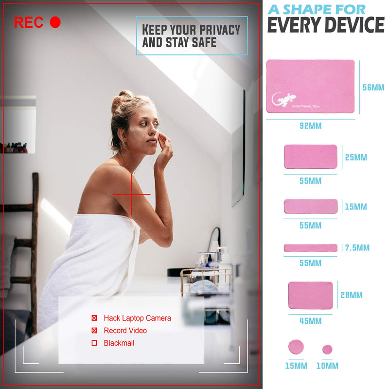  [AUSTRALIA] - Webcam Covers - Laptop Webcam Cover - Tablet Webcam Covers - Smart TV & for Every Size Webcam on Any Device - Reusable/Multi-use – Protect Your Privacy with Gecko - Pink