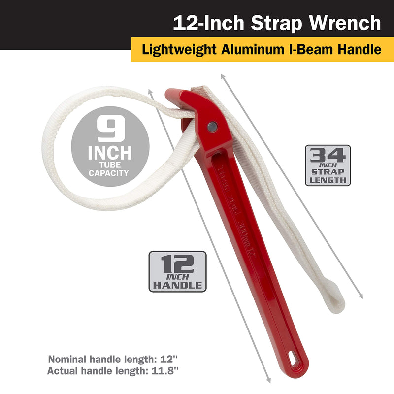  [AUSTRALIA] - Titan Tools 21315 12" Strap Wrench 12" Handle