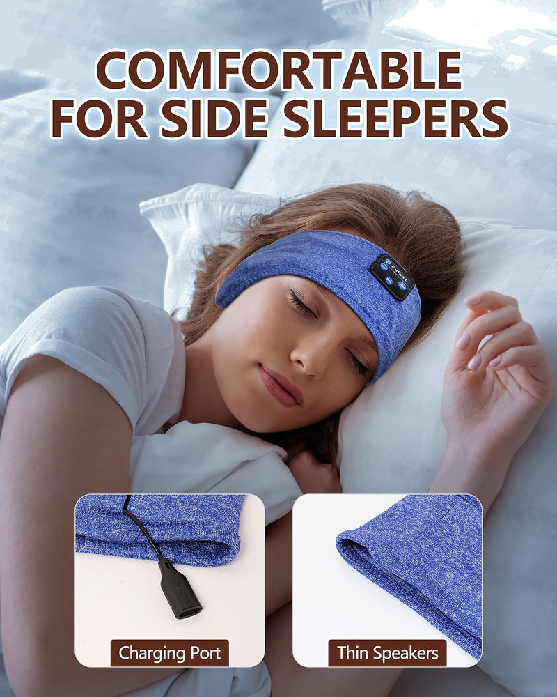  [AUSTRALIA] - Sleep Headphones Bluetooth Sleeping Headband, Perytong Sleeping Headphones Music Sports Headphones Headband,Ultra-Soft Bluetooth Headband for Side Sleepers, Sleeping Gifts for Men Women Blue