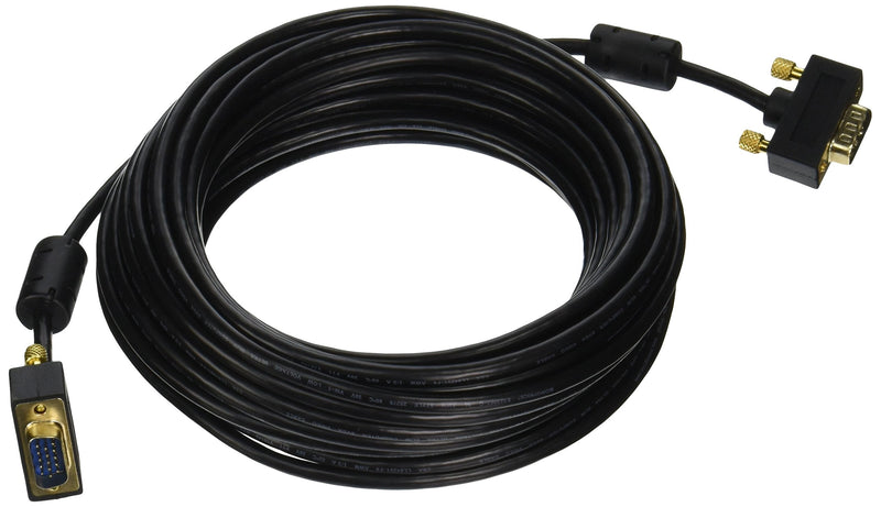  [AUSTRALIA] - Monoprice Ultra Slim SVGA Super VGA Male to Male Monitor Cable - 35 Feet With Ferrites | 30/32AWG, Gold Plated Connector