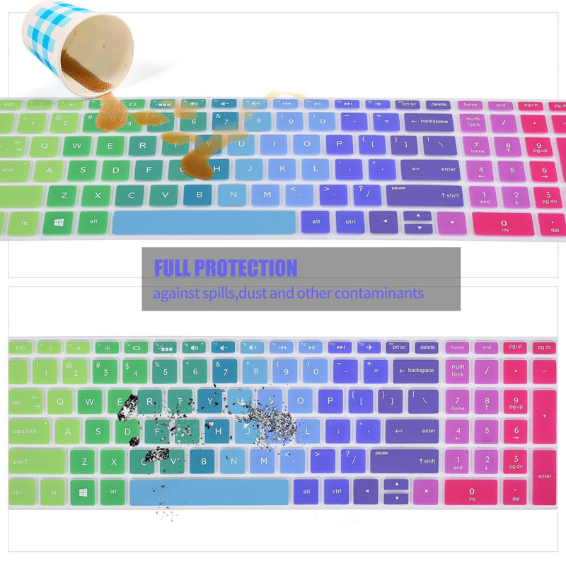  [AUSTRALIA] - Keyboard Protector Skin Cover Compatible with HP Pavilion 15.6" Series/HP 15.6 Touchscreen Laptop 15-BS020WM/15.6" HP Pavilion x360 Series/15.6" HP Envy x360 Series/17.3" HP Pavilion Series -Rainbow Rainbow