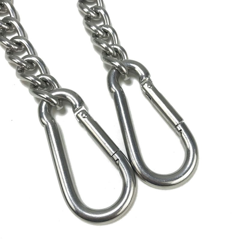  [AUSTRALIA] - A AIFAMY Hanging Chair Chain with Two Carabiners, Stainless Steel Hanging Kits for Hammocks Punching Bags Heavy Duty 400LB Capacity Indoor Outdoor 1 Set