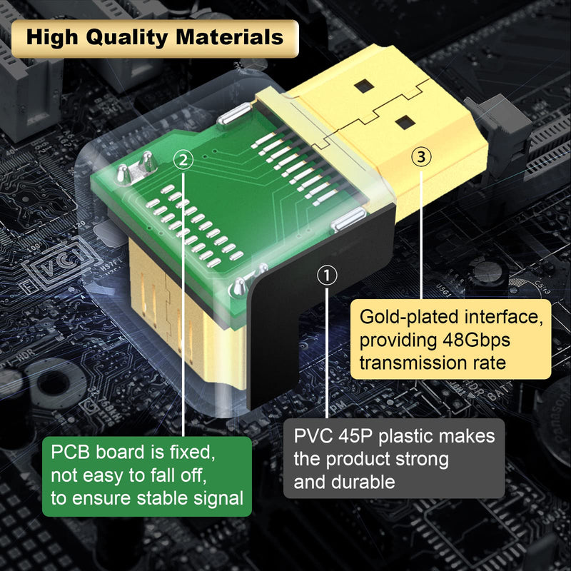  [AUSTRALIA] - VCELINK 2-Pack 4K HDMI Coupler Female to Female Bundle with 2-Pack 8K HDMI 90 Degree and 270 Degree Adapter