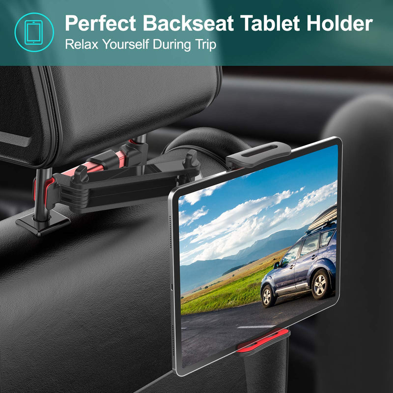  [AUSTRALIA] - Car Headrest Mount, Tablet Headrest Holder, Car Backseat Seat Mount Holder Universal 360° Rotating Adjustable for All 6"-10.5" Tablet iPad iPad Air iPad Mini,Samsung Galaxy,Cell Phones 4.5"-8" (Red) red