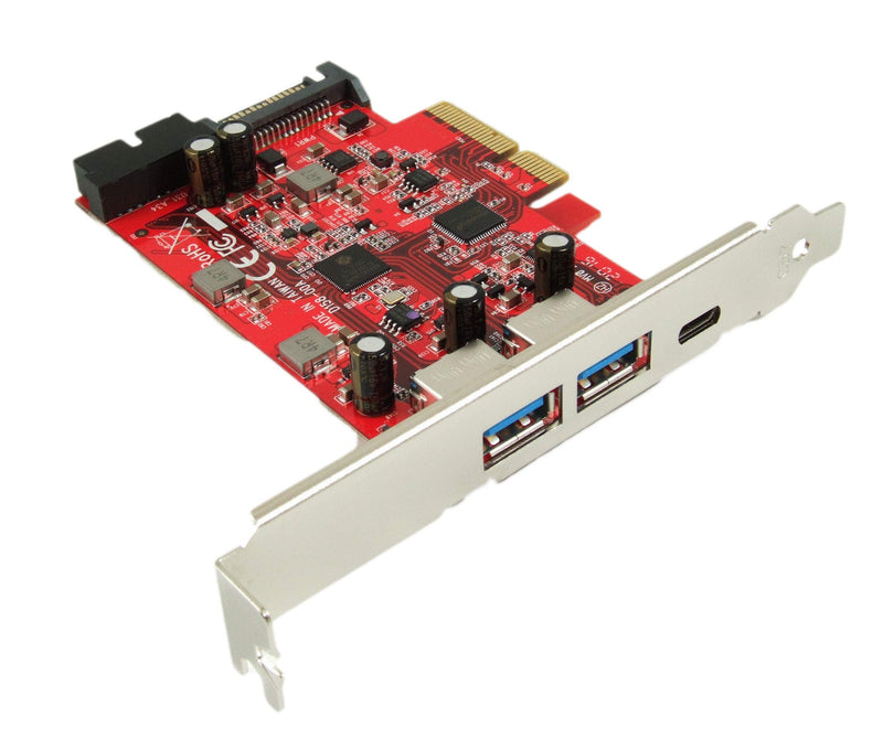  [AUSTRALIA] - Ableconn PEX-UB158 USB 3.1 5-Port PCIe 3.0 Card (1x USB-C & 2X USB-A & 1x 2-Port Internal USB Header) - USB 3.1 PCIe Gen3 x4 Lane Host Adapter Card (ASMedia ASM3142 Controller)