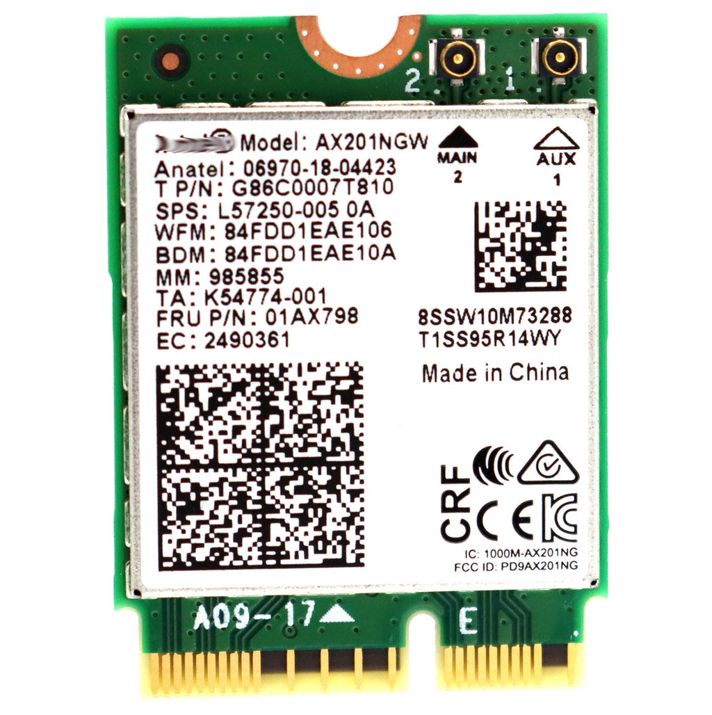  [AUSTRALIA] - Deal4GO AX201NGW 802.11ax 2.4Gbps M.2 CNVio2 NGFF Dual Band Wireless WiFi Card w/Bluetooth 5.0 for Intel AX201 WLAN Adapter Windows 10 64-bit