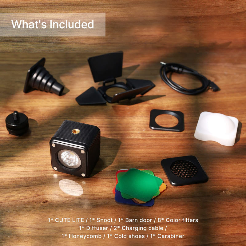  [AUSTRALIA] - ULANZI LED Video Light Waterproof IP68 Camera Lighting Kit Mini Cube with 8 Color Gel Filters, Dimmable Portable Fill Photography Light 5500K CRI95+ for DSLR Camera Sony Canon Nikon GoPro Drones