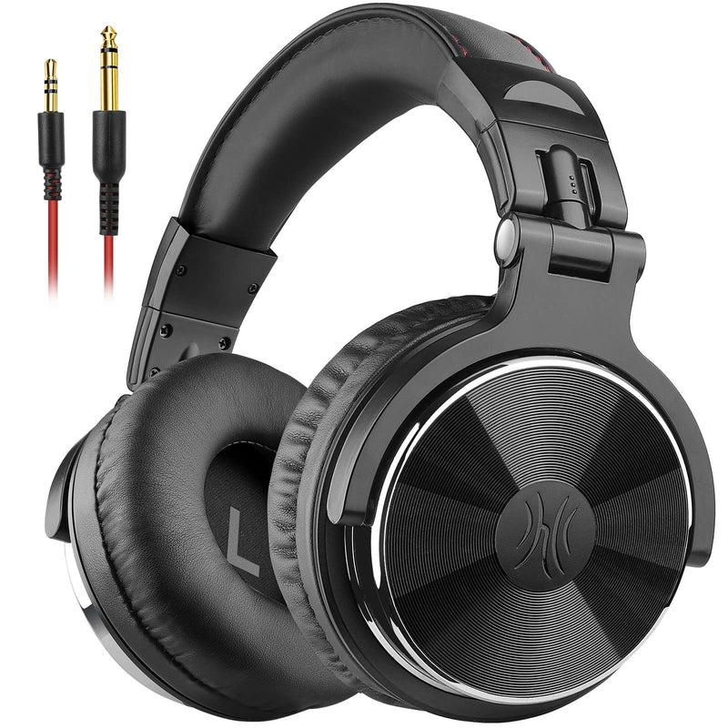  [AUSTRALIA] - OneOdio Wired Over Ear Headphones Hi-Res Studio Monitor & Mixing DJ Stereo Headsets with 50mm Neodymium Drivers and 1/4 to 3.5mm Audio Jack for AMP Computer Recording Phone Piano Guitar Laptop - Black