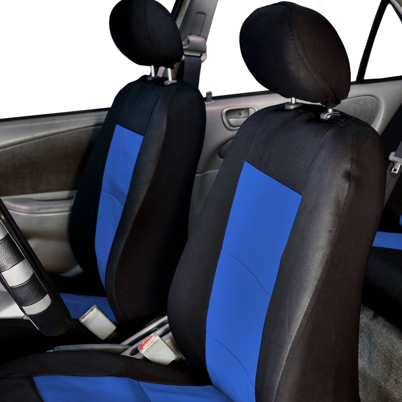  [AUSTRALIA] - FH Group FB085102 Premium Waterproof Seat Covers (Blue) Front Set – Universal Fit for Cars Trucks & SUVs