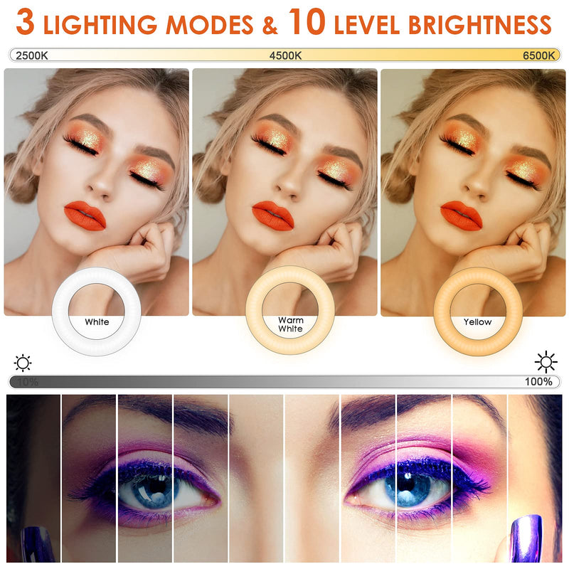  [AUSTRALIA] - 4" Ring Light Clip On, Video Conference Lighting, Laptop Light for Computer, Webcam Lighting, Zoom, Selfie, Remote Working, Distance Learning, YouTube, TikTok 4inch