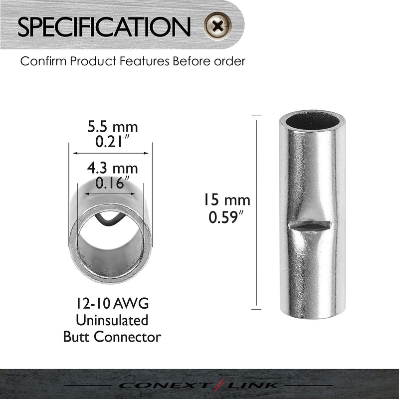 Conext Link BCU-Y50 Uninsulated Butt Connector 50 Pack (12-10 Gauge) 12-10 Gauge - LeoForward Australia