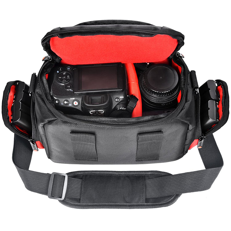  [AUSTRALIA] - FOSOTO Camera Shoulder Bag Case Compatible for Nikon D3000 D3200 D3300 D5100 D5300 D7500 D500 D610 Canon 2000D T8i SL2 T7i DSLR Cameras Small