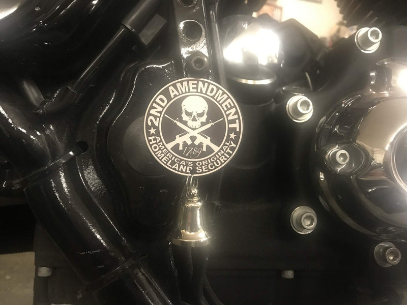  [AUSTRALIA] - 2ND Amendment Round Bell Hanger/Mount for Motorcycle Bolt & Ring Included fits all bikes Road King Street Glide Harley Davidson (No Bell) No Bell