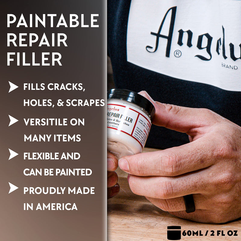  [AUSTRALIA] - Angelus Leather Filler for Filling or Repairing Holes, Tears, Cracks, Scratches, for Leather Car Seats, Furniture, Shoes- Flexible - 2oz