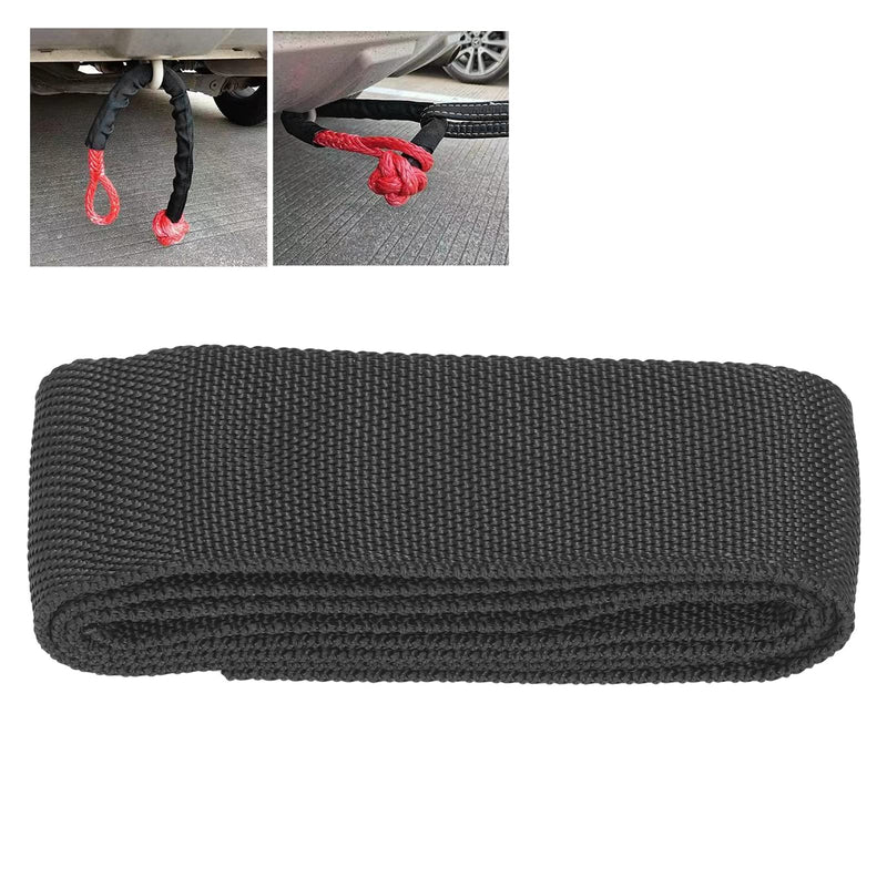  [AUSTRALIA] - Fydun Winch Rope Protector Polyester Winch Rope Protective Sleeve Black Universal for 3cm/1.18in Width Cable Line(1M) 1M