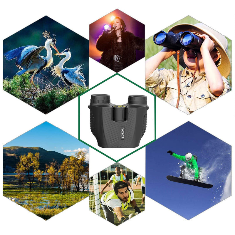  [AUSTRALIA] - 12x25 Binoculars with Porro Prism and Full-Multi-Coated Compact Telescope High-Definition Binoculars for Bird Watching Clear Low Light Vision Small 12x25