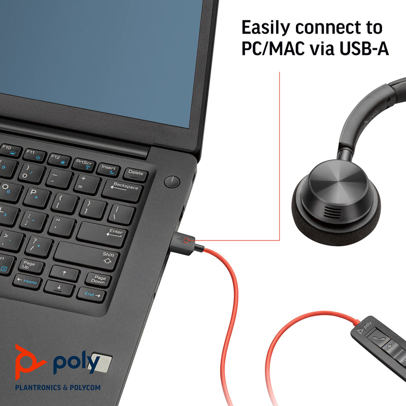  [AUSTRALIA] - Plantronics - Blackwire 3320 USB-A - Wired, Dual-Ear (Stereo) Headset with Boom Mic - USB-A to connect to your PC, Mac or Cell Phone - Works with Teams, Zoom & more Stereo