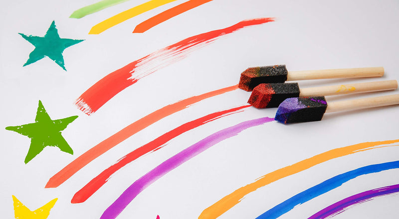 [AUSTRALIA] - PANCLUB Foam Paint Brush Set I Sponge Brush Paint I 1 Inch - 25 Pack I with Wood Handles I Great for Art, Varnishes, Acrylics, Stains, Crafts 1" - 1 Pack