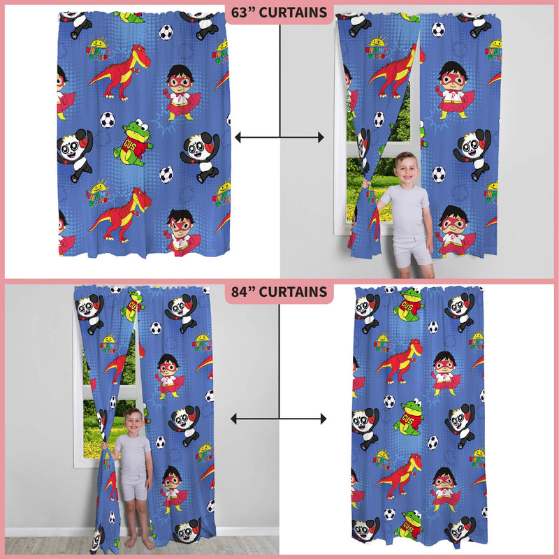  [AUSTRALIA] - Franco Kids Room Window Curtains Drapes Set, 82" x 84", Ryan's World 82" x 84"