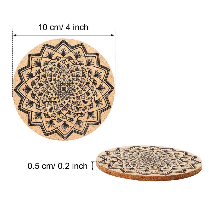  [AUSTRALIA] - Tatuo 12 Pieces Cork Coasters for Drinks Absorbent Reusable Cup Mat Drink Coaster for Home Restaurant Office and Bar, 4 Inches