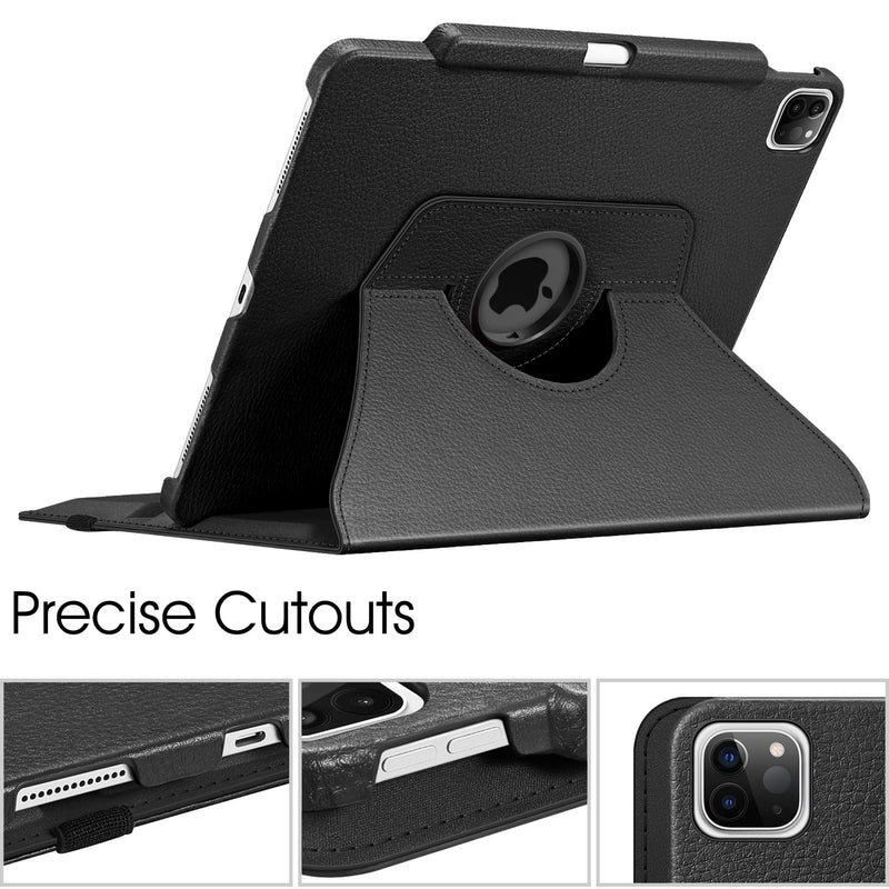 Fintie Rotating Case for iPad Pro 12.9-inch 5th Generation 2021 - 360 Degree Swiveling Protective Cover w/Pencil Holder Support Auto Sleep/Wake, Also Fit iPad Pro 12.9" 4th/3rd Gen, Black - LeoForward Australia