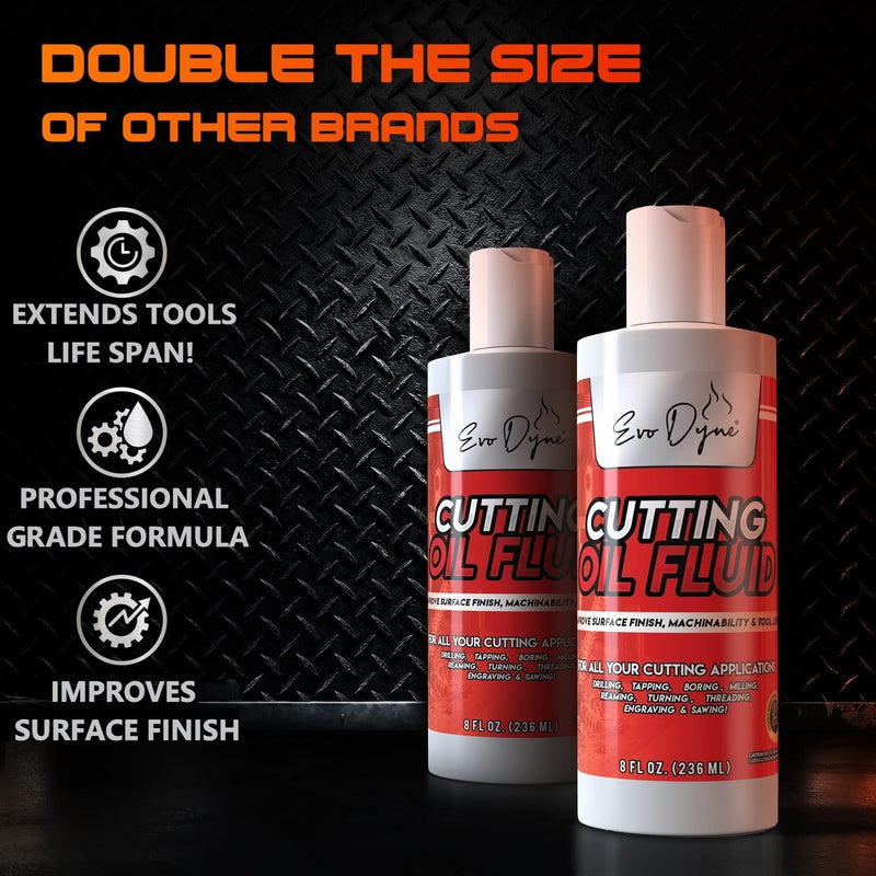  [AUSTRALIA] - Cutting Oil, Cutting Fluid 8-OZ, Made in The USA | Cutting Oil for Drilling, Tapping, Milling | Professional Grade Fluid Oil - Machine Cutting Fluid, Safe on Metal & Glass by Evo Dyne 1-Pack