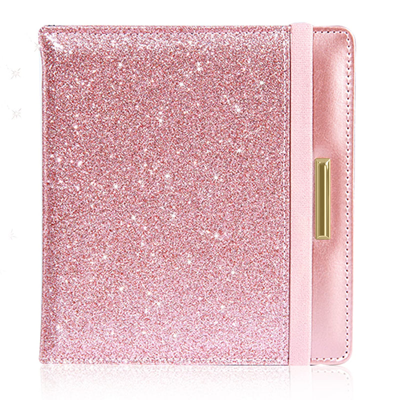 DMLuna Case for All-New Kindle Oasis (10th Generation, 2019 Release and 9th Gen, 2017 Release), Folio Premium PU Leather Cover Auto Wake Sleep Feature with Hand Strap and Card Slot, Glitter Pink - LeoForward Australia