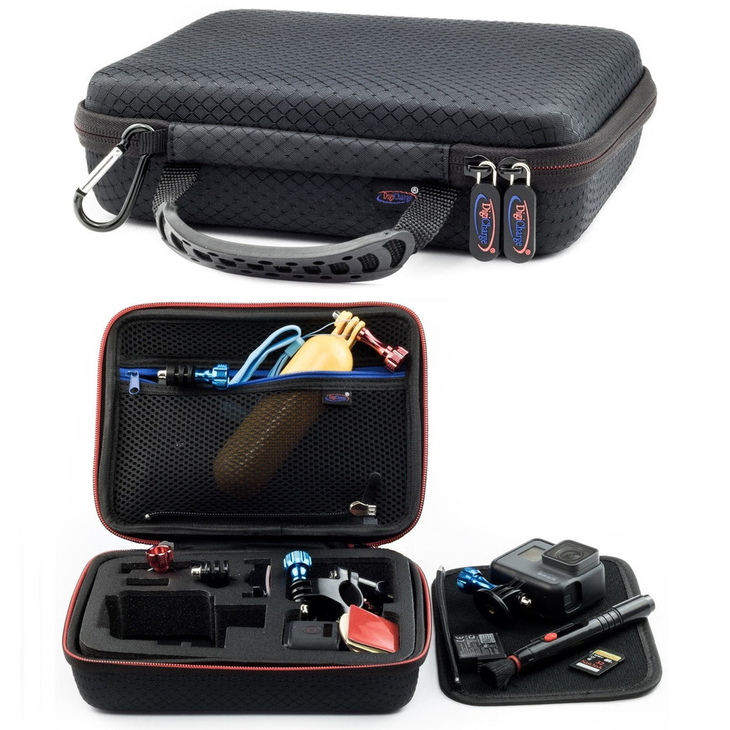  [AUSTRALIA] - Digicharge Action Camera Carrying Case, Compatible with GoPro Hero10 Max Hero9 Hero8 HERO 10 9 8 FUSION Akaso EK7000 V50 Brave 5 4 Apeman Fitfort Crosstour Dragon Touch Cam 7x6x2.5 Inches