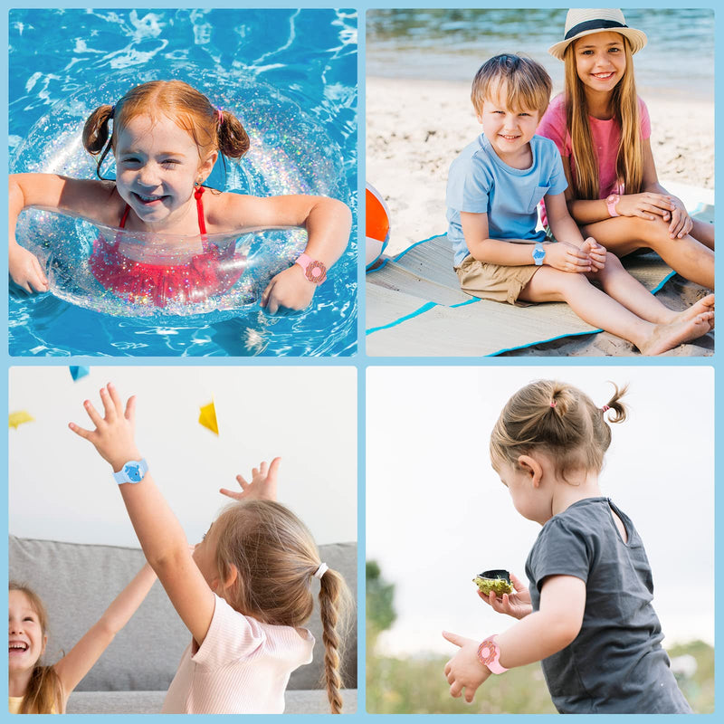  [AUSTRALIA] - Waterproof Air tag Bracelets For Kids (2 Pack) - Soft Silicone Hidden Air tag Wristband - Lightweight GPS Tracker Holder Compatible with Apple Airtag Watch Band For Child (Whale & Donut) Whale & Donut