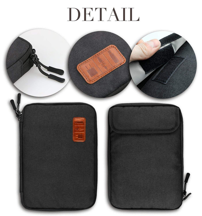  [AUSTRALIA] - Electronic Organizer Waterproof Portable Travel Cable Accessories Bag Soft Case with 10pcs Cable Ties for USB Drive Phone Charger Headset Wire SD Card Power Bank(Black) Black 9.8x7 in