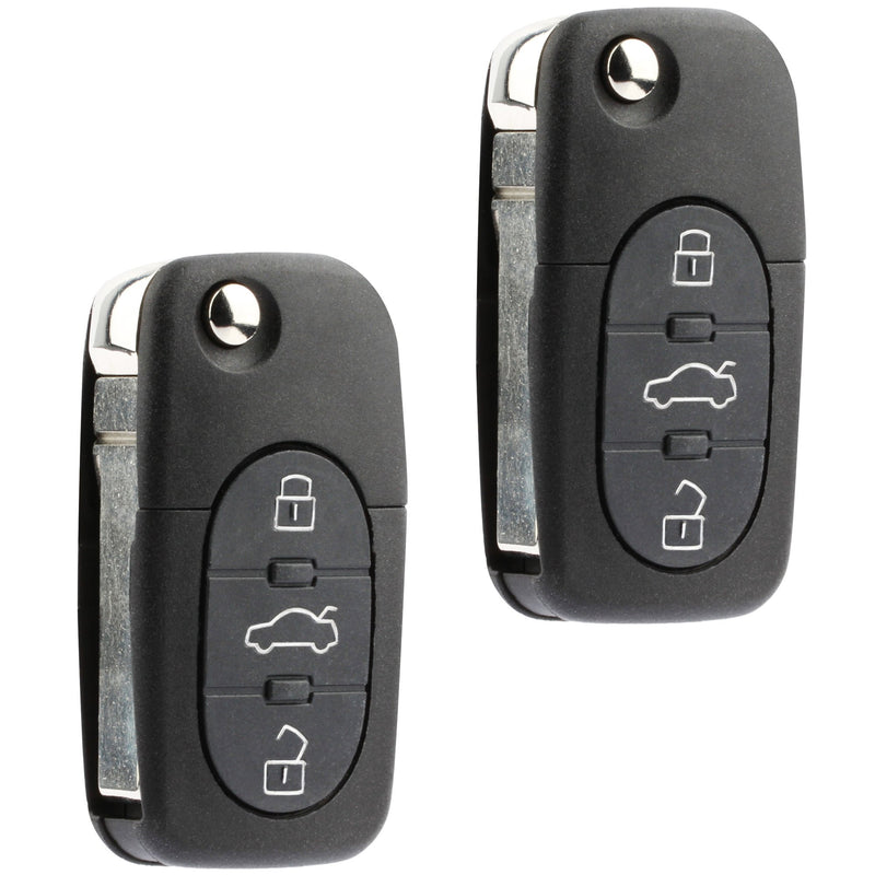  [AUSTRALIA] - Replacement Keyless Entry Remote Flip Key Fob fits 1998 1999 2000 2001 VW Beetle, Golf, Jetta, Passat (HLO1J0959753F, Set of 2) 2 x 753F