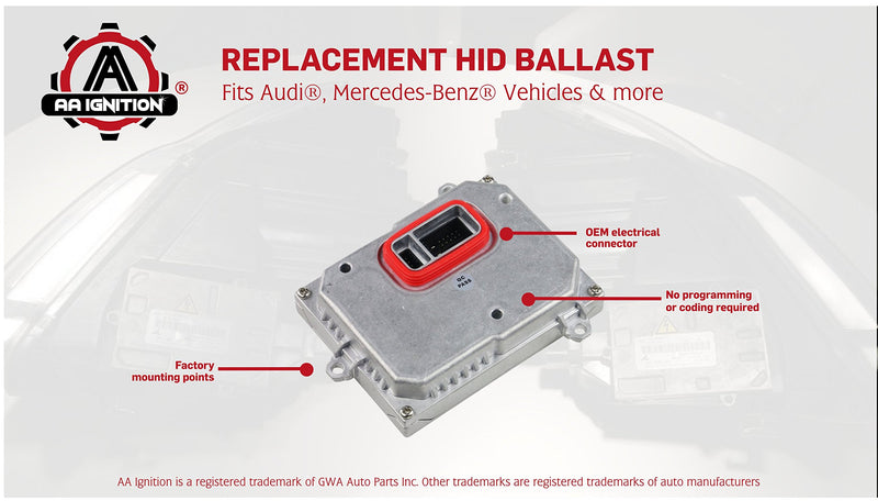HID Xenon Headlight Ballast - Control Unit Module - Replaces 307 329 115, 8e0 907 391b, 1307 329 098 - Compatible with Audi, Benz, Cadillac & More - A4, S4, RS4, A3, DTS, MKX, 9-7x, C300, S63 - LeoForward Australia