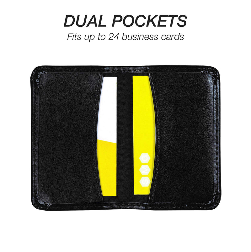Samsill 81220 Regal Leather Business Card Holder, Case Holds 25 Business, Black - LeoForward Australia