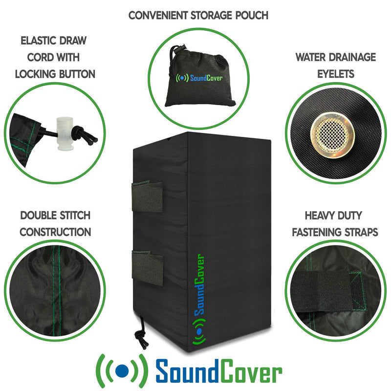 2 Compact Outdoor Speaker Covers - Protection & Storage Bags fit Klipsch Kho-7, Polk Atrium 5, Herdio 5.25" & Pyle 5.25 Bluetooth Speakers - (MAX Size: Height 10.4" X Width 6.7" X Depth 8.3") - LeoForward Australia