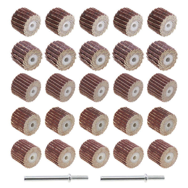  [AUSTRALIA] - Micro Traders 20Pcs 80/120/240/320/600 Grit Flap Wheel Sandpaper Sanding Disc for Rotary Tools with Long Handle Shank Mandrel 13x12x3mm/0.51x0.47x0.12inch Emery Cloth Polish Tool Accessories 80,120,240,320,600 Grit