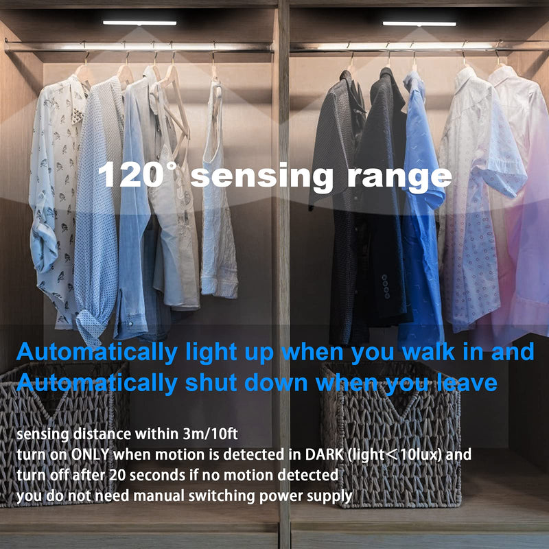 7.5 inch Battery Operated PIR Motion Activated LED Light, Stick-on Anywhere Portable Wireless Under Cabinet Lighting for Gun Safes Stairs Closet Locker, 6500K White Glow 6500k-battery Operated - LeoForward Australia