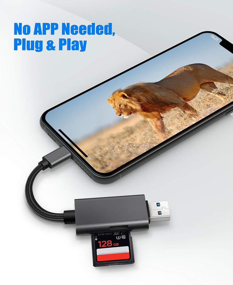 SD Card Reader for iPhone/iPad,Trail Camera SD Viewer Reader Adapter,USB Memory Micro SD Card Reader for iPhone Mac PC Desktop,SD Card Adapter Reader, Plug and Play,No App Required - LeoForward Australia