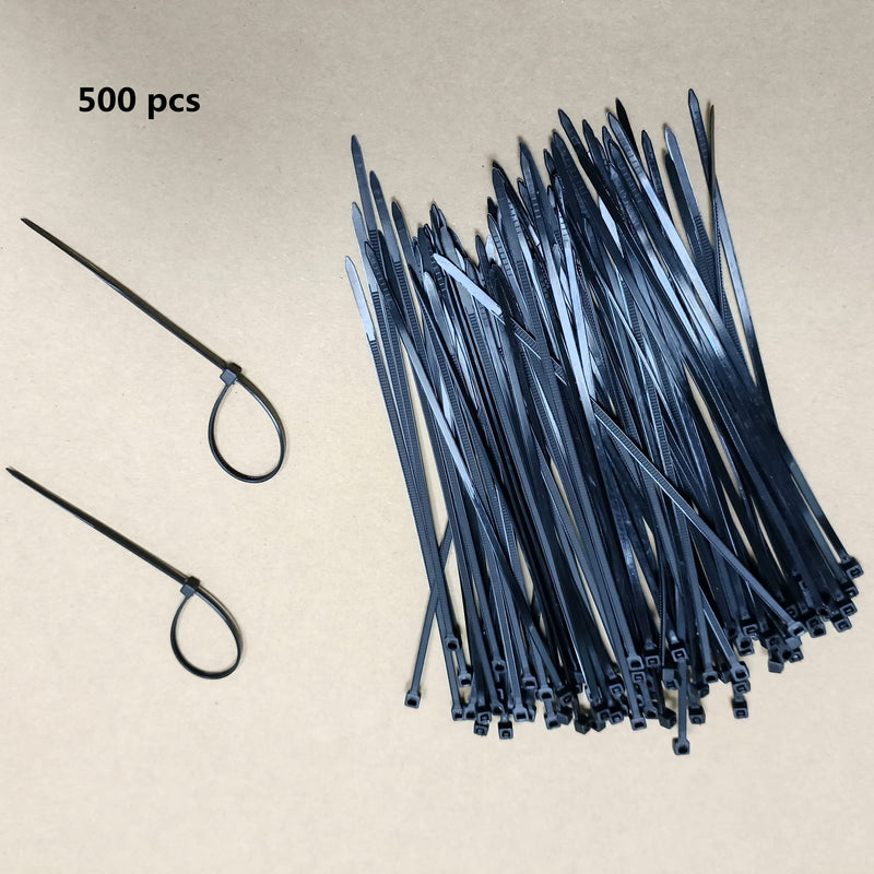  [AUSTRALIA] - 500 pcs 4 inch Cable Zip Ties Heavy Duty, Premium Plastic Wire Ties with 40 LBS Tensile Strength, UV Resistant Cable Ties, Self-Locking Black Nylon Tie Straps (4 x 100 mm, 4 inch) 4 x 100 mm, 4 inch