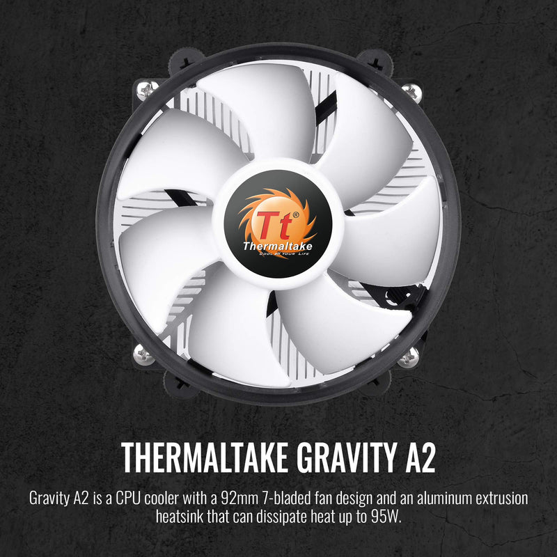  [AUSTRALIA] - Thermaltake 95W Gravity A2 CPU Cooler, 92mm 4-Pins PWM 1200~3500rpm Aluminum Extrusion CPU Cooling Fan for AMD AM4 CL-P078-AL09WT-A