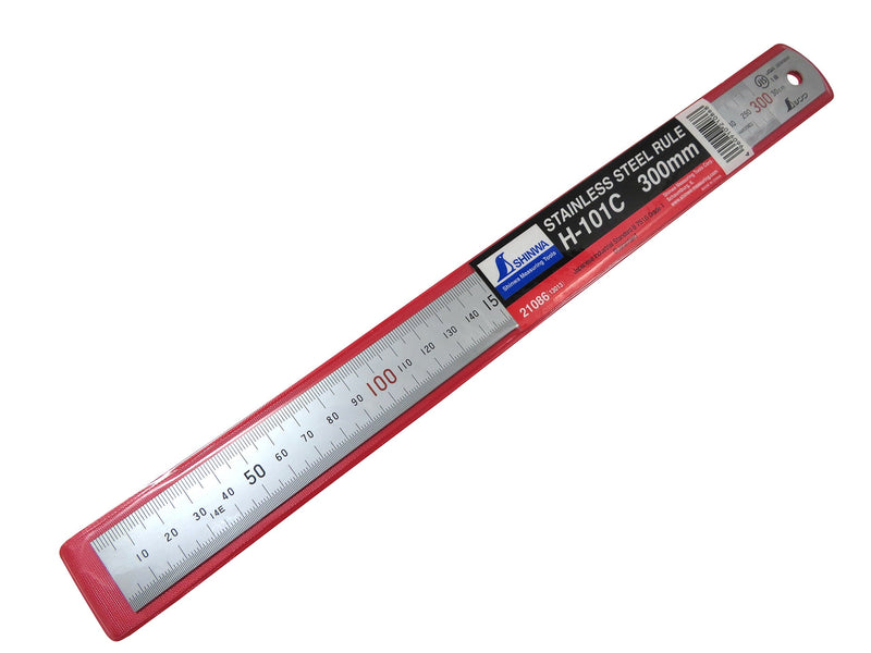  [AUSTRALIA] - Shinwa H101-C 300 mm Rigid"Zero Glare" Metric Machinist Ruler/Rule Scale .5 mm & mm Markings