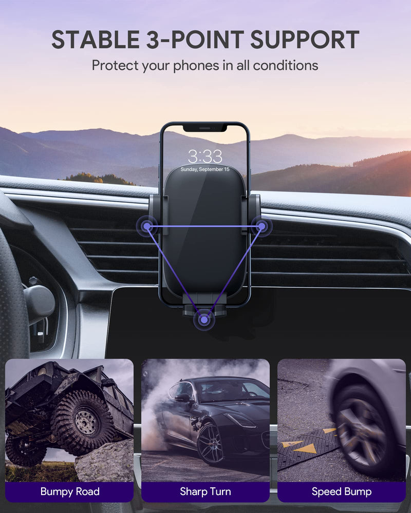  [AUSTRALIA] - HHJ Phone Mount for Car [Super Stable & Easy] Upgraded Air Vent Clip Car Phone Holder Mount Fit for All Cell Phone with Thick Case Handsfree Car Mount for iPhone Automobile Cradles Universal