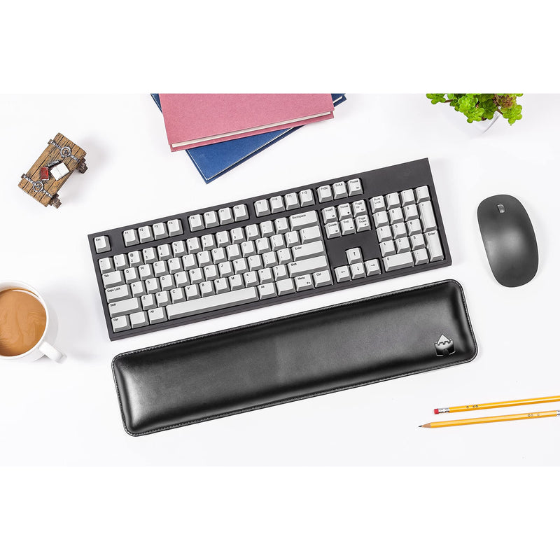 Bailey Full Size by Castle - Leather Ergonomic Computer Wrist Rest Pad for Keyboards with Around 104 Keys - Firm Keyboard Wrist Support for Typists, Gaming, and Heavy Office Use (Nightfall, Full Size) Nightfall - LeoForward Australia