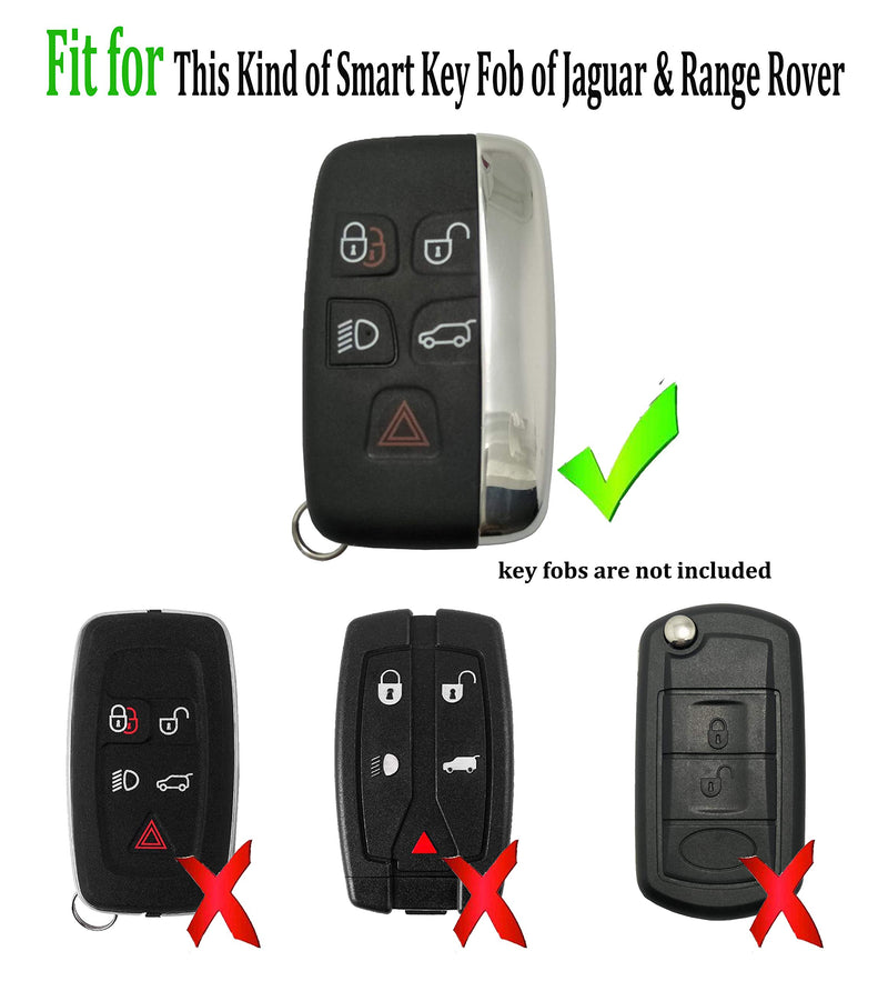 Soft TPU Key Fob Cover Case Fit for Range Rover Evoque Velar Discovery LR4 Land Rover Sport Jaguar XF XJ XE F-PACE F-Type 5 Buttons Fob Remote Holder Skin Jacket Protector + Keychain (Pink) Pink - LeoForward Australia
