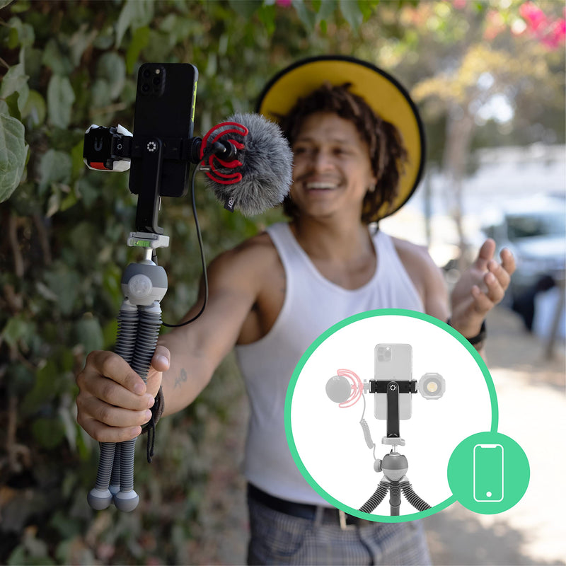  [AUSTRALIA] - JOBY PodZilla Large Kit, Flexible Tripod with Ball Head Included and GripTight 360 Phone Mount, for Smartphones and Compact Mirrorless Cameras or Devices up to 2.5Kg, Blue