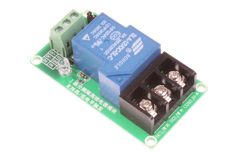 [AUSTRALIA] - NOYITO 30A 1 Channel Relay Module High Low Level Trigger With Optocoupler Isolation Load DC 30V AC 250V 30A for PLC Automation Equipment Control Industrial Control (1 Channel 12V) 1-Channel 12V