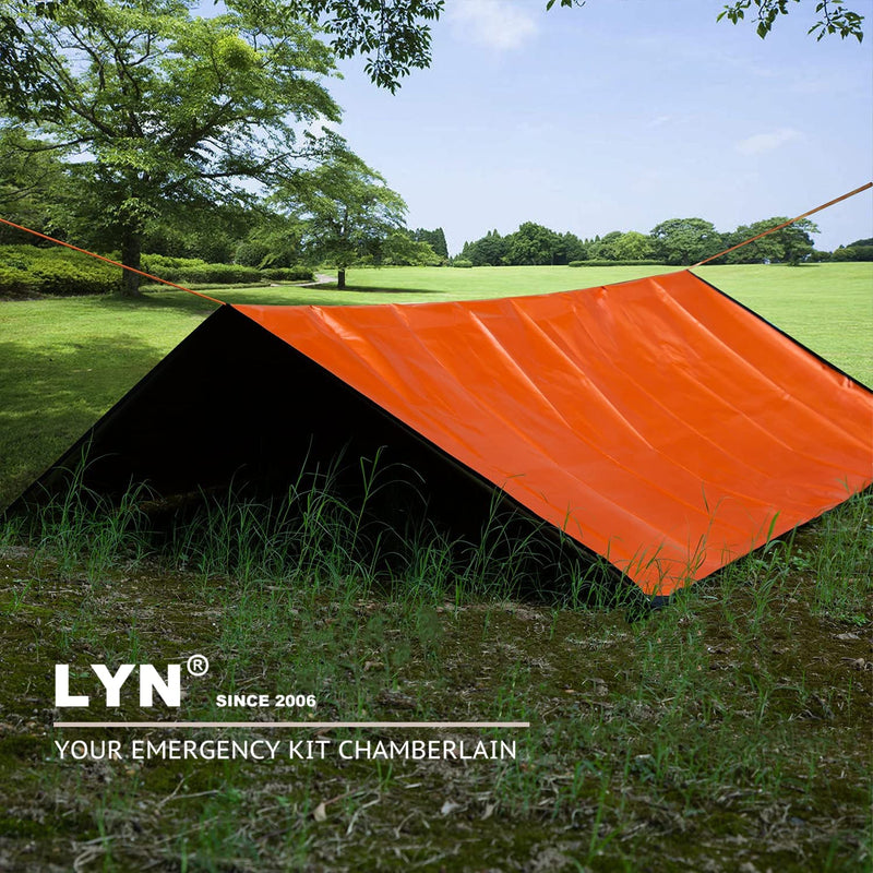  [AUSTRALIA] - Ultra Robust Complex:LYN 5-Layer Heavy Duty Emergency Survival Blanket-59.8"✖️83.9",Reflective Insulated Waterproof Windproof Mylar,for Rescue,Car Camping,Hiking,Bushcraft,Snowfield&Mountaineering. Orange - 1
