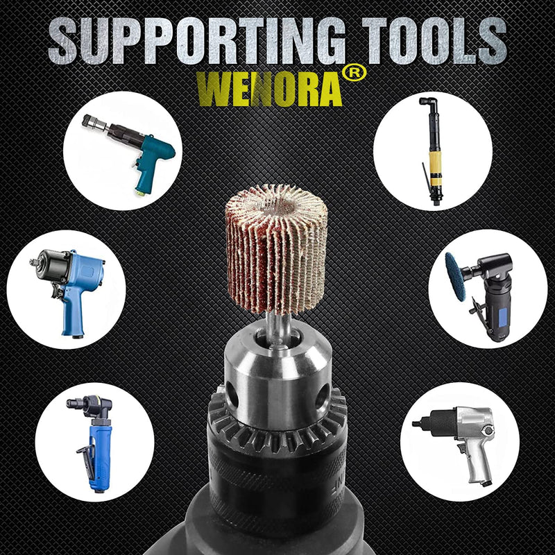  [AUSTRALIA] - 12 Pcs Abrasive Flap Wheel Sander for Drill, WENORA 80 Grit 1/4”Shank Diameter Cone Shape Abrasive Sandpaper Flap Sanding Wheel -12 Sizes